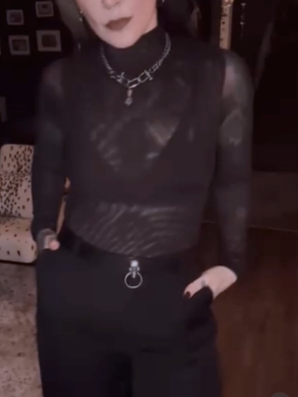 Mary Wyatt Gemini High Neck Mesh Top - Picture 6 of 6